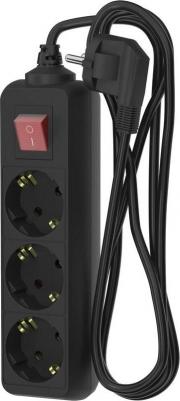 Удлинитель сетевой 16-53ЕS, 5 метров, 3 розетки, 16А, с заземлением, Черный – фото 4