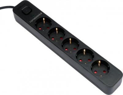 Сетевой фильтр 5 Sockets 2m Black EPS-5-B-2 – фото 1