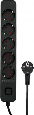 Сетевой фильтр 5 Sockets 3m Black EPS-5-B-3 – фото 2