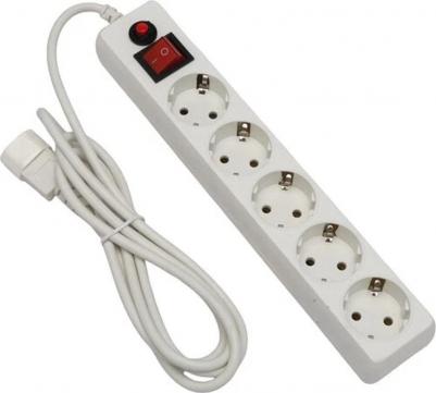 Сетевой фильтр ECL-5-UPS-W-1.8 на 5 розеток 1.8 метра – фото 2
