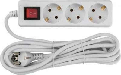 Удлинитель бытовой GES-16-3x100-3-10m-S, 16А, 3х1 мм2, 3 места, 10 метров, с заземлением, с выключателем, цена за 1 шт