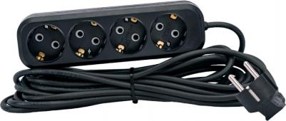 бытовой удлинитель с заземлением ПВС 3x0,75 3500Вт 4 гнезда 7м 80089