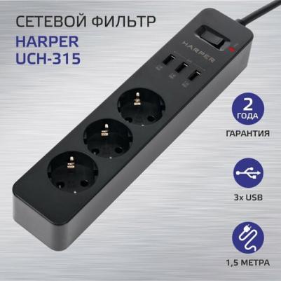 Сетевой фильтр UCH-315 White на 3 розетки 1.5 метра – фото 14