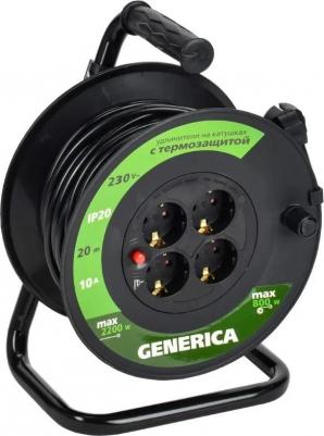 Катушка УК20 с т/з 4 места 2P PE/20м 3х1,0мм2 GENERICA – фото 1