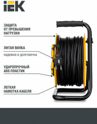 Катушка УК30 с термозащитой 4 места 2P+PE/30м 3х1,5мм2 IP44 INDUSTRIAL PLUS, цена за 1 шт – фото 6
