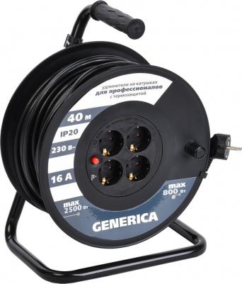 Катушка УК40 с т/з 4 места 2P PE/40м 3х1,5мм2 GENERICA – фото 1