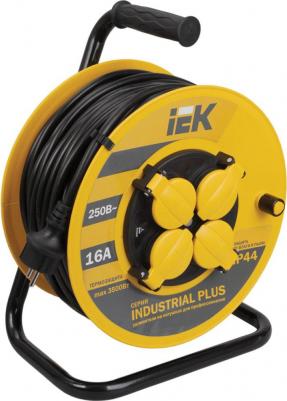 Катушка УК40 с термозащитой 4 места 2P+PE/40м 3х1,5мм2 IP44 INDUSTRIAL PLUS, цена за 1 шт – фото 1