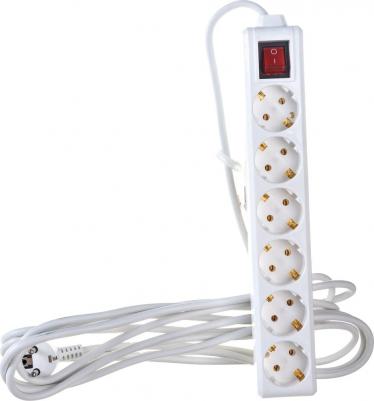 Удлинитель У06К-выкл. 6 мест 2P+PE/5м 3х1мм2 16А/250В, цена за 1 шт – фото 1