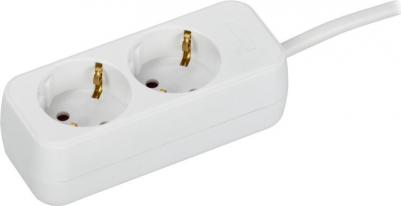 UMA Удлинитель У02 2 места 2P+PE 3м 3х1мм2 10А белый, цена за 1 шт