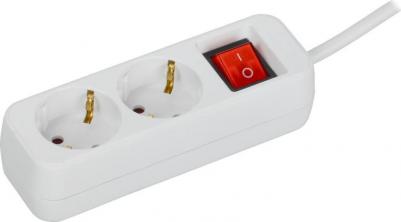 UMA Удлинитель У02К 2 места 2P+PE 5м 3х1мм2 10А белый, цена за 1 шт