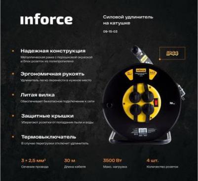 Силовой удлинитель на катушке 4гн. с/з КГт 3х2,5 16A 30м IP 44 09-15-03 – фото 9