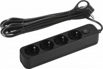 Сетевой фильтр SFE450B с базовой защитой с заземлением с выключателем 4 розетки 5м 10А черный Б0059556 – фото 3