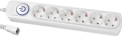 Сетевой фильтр BK-6-UPS-1.8-10-W, 1.8м, белый – фото 1
