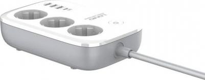 Сетевой удлинитель SEW3452 2м, Wi-Fi упр, 3 розетки 2500W, 4 USB: QC 3.0+PD 3.0 30W, White – фото 7