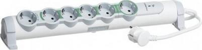 Удлинитель с поворотный основанием и мастер розеткой, с защитой от перенапряжения 6 мест 2P+E 16A 1,5 метра бело-серый "PRO" 6945648 – фото 3