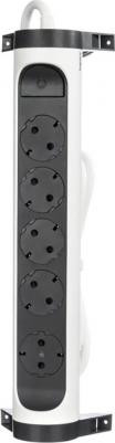 Удлинитель с заземлением 5 розеток с кабелем 1,5 м, с кнопкой включения и поворотным основанием, цвет: бело-черный, арт. 694531 – фото 4