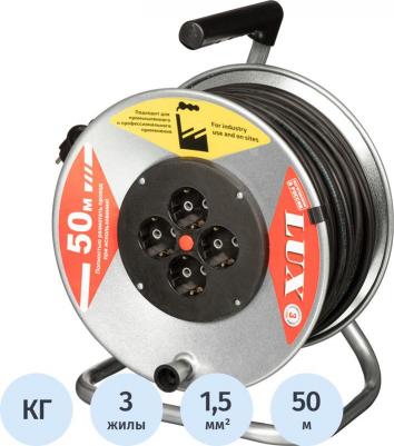 катушка Удлинитель на катушке металл КГ 3x1.5 кв.мм 50 м 16 А 3520 Вт IP20 с заземлением 4 розетки 44150 – фото 3