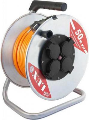 катушка Удлинитель на катушке металл КГ 3x1.5 кв.мм 50 м 16 А 3520 Вт IP20 с заземлением 4 розетки 44150 – фото 4