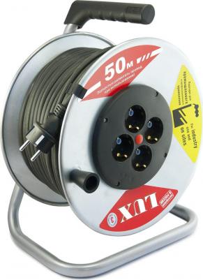 катушка Удлинитель на катушке металл КГ 3x1.5 кв.мм 50 м 16 А 3520 Вт IP20 с заземлением 4 розетки 44150 – фото 6