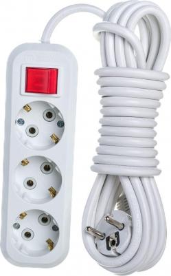 Удлинитель 3х5м с заземл. 16А IP20 с выкл. (пластик) MGP214