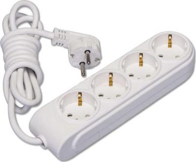 Удлинитель 4х2м с заземлением 16А защитные шторки N4210033