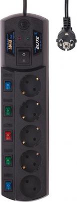 Сетевые фильтры Сетевой фильтр EHV 5м (5 розеток) черный – фото 1