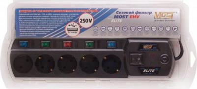 Сетевые фильтры Сетевой фильтр EHV 5м (5 розеток) черный – фото 10