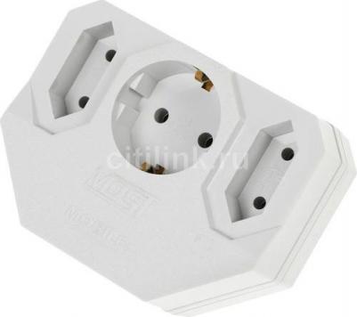 Сетевые фильтры Сетевой фильтр MRG (адаптер на 3 розетки) белый – фото 3