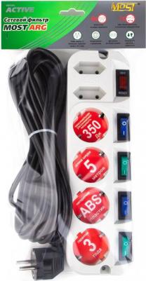 Сетевой фильтр ARG 6 розеток 5 м белый – фото 2