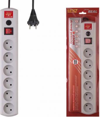 Сетевой фильтр R 7м (6 розеток) белый – фото 7