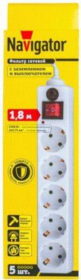 Сетевой фильтр 71 861 NSP-05-180-ESC-3х0.75 сет фильтр, 5 гн 1.8м, цена за 1 шт