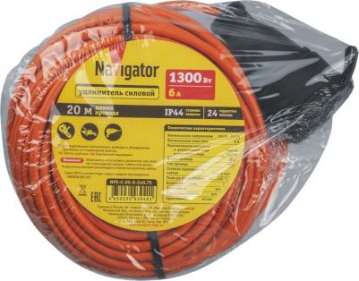 Удлинитель 93 940 NPE-C-20-X-2x0.75 шнур б/з 20м, цена за 1 шт – фото 2