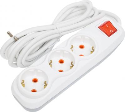 Трехместный удлинитель Удлинитель 3-местный, с заземлением, 3 м, с выключателем 43131103