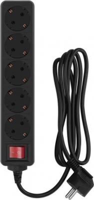 Сетевые фильтры Сетевой фильтр AP01006-1.8-BK 1.8м (5 розеток) черный – фото 1