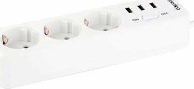 Фильтр сетевой Power Stream 2500W, двойная защита, 4 м, 3 розетки, 3 USB, чёрный – фото 2