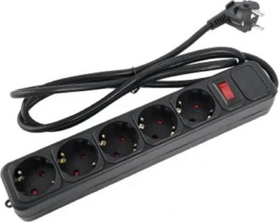 Сетевой фильтр REAL POWER, 3,0м, 5 роз., 16А, 3500 Вт, черный. PF_E1501 – фото 1