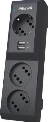 Сетевые фильтры Сетевой фильтр 3G 3м (3 розетки) черный – фото 2