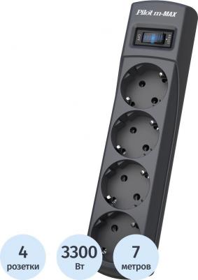 Сетевые фильтры Сетевой фильтр m-MAX 7м (4 розетки) черный – фото 7