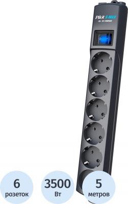 Сетевой фильтр S-Max 6 Sockets одна розетка без заземления 5m Graphite – фото 5