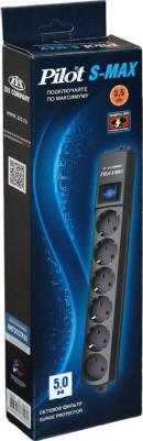 Сетевой фильтр S-Max 6 Sockets одна розетка без заземления 5m Graphite – фото 6