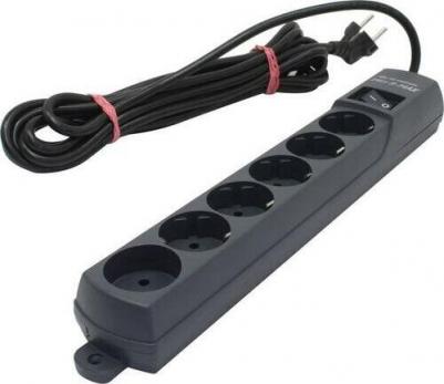 Сетевой фильтр S-Max 6 Sockets одна розетка без заземления 5m Graphite – фото 9