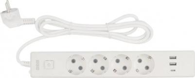 Удлинитель 4 розетки + USB 1.9 м с заземлением и выключателем 4660308300071 – фото 1