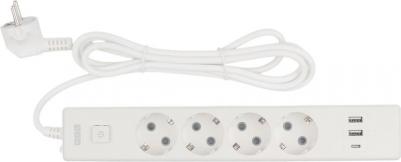 Удлинитель 4 розетки + USB 1.9 м с заземлением и выключателем 4660308300071 – фото 2