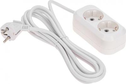 Удлинитель PROconnect 2 гнезда, с заземлением, 3х0,75мм?, белый