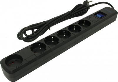 Сетевой фильтр SBSP-30K-Pro, 6 розеток, с/з, 16А / 3500 Вт 3 м 6