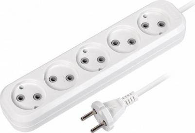 Удлинитель, 5 гнезд 10 метров 10А/2,2кВт без заземления ПВС 2х1,0, цена за 1 шт – фото 1