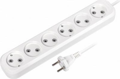 Удлинитель, 6 гнезд 10 метров 10А/2,2кВт без заземления ПВС 2х1,0, цена за 1 шт – фото 1