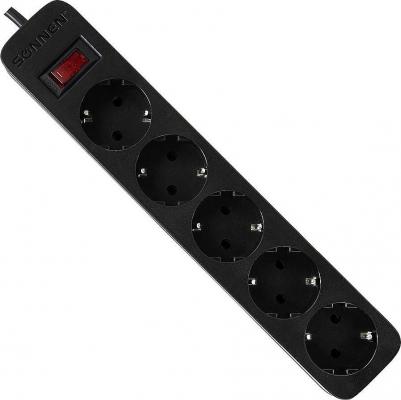 Сетевой фильтр SPB-185, 5 розеток с заземлением, выключатель, 10 А, 1,8 м, черный – фото 2