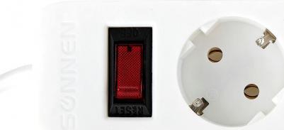 Сетевой фильтр SPW-185, 5 розеток с заземлением, выключатель, 10 А, 1,8 м, белый – фото 3