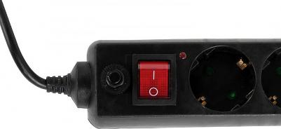 Сетевой фильтр U-351,5 розеток, заземление, выключатель, 10А, 3м, черный, 513489 – фото 5